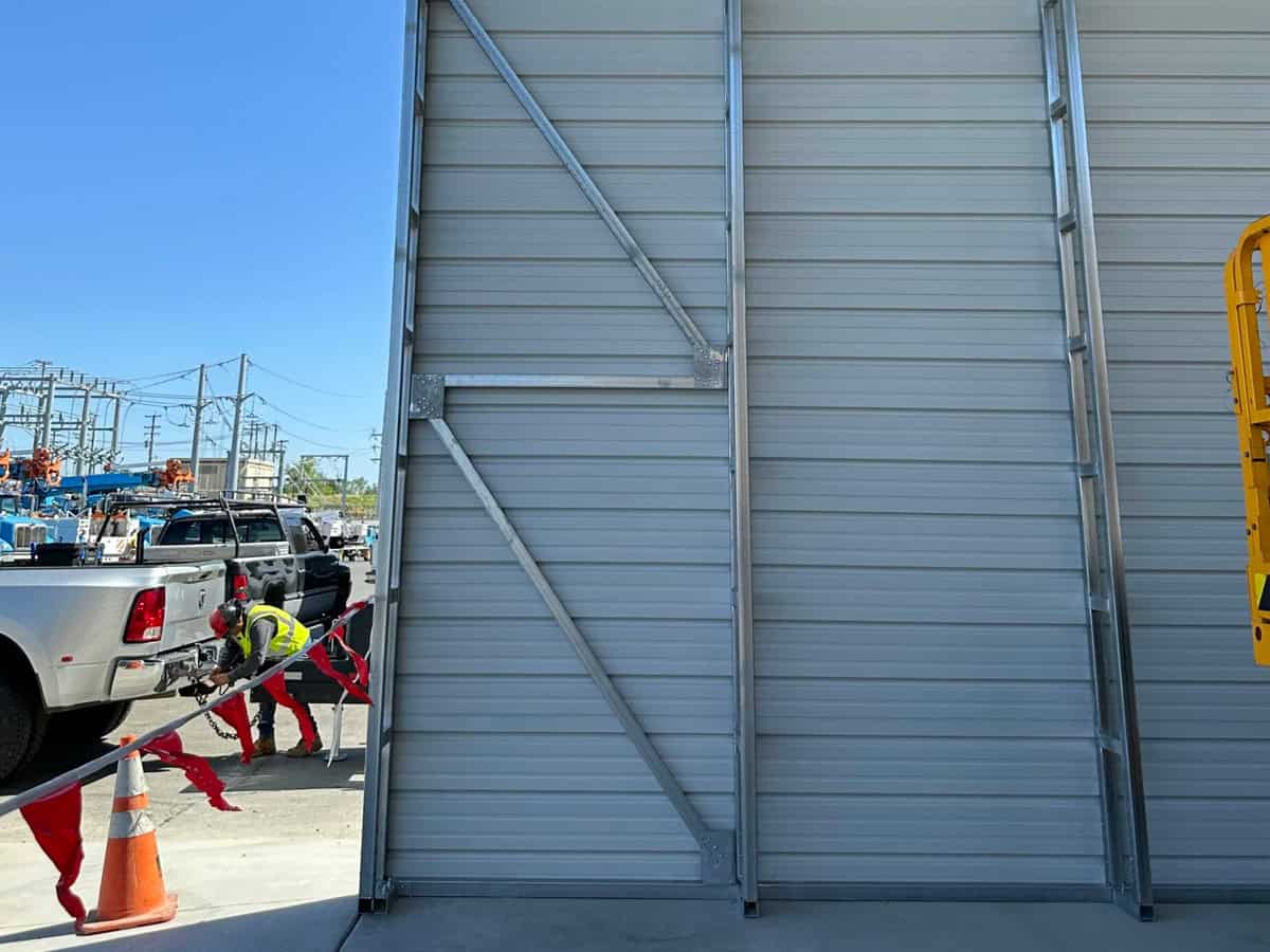 Diagonal bracing for Norcal Carports structures