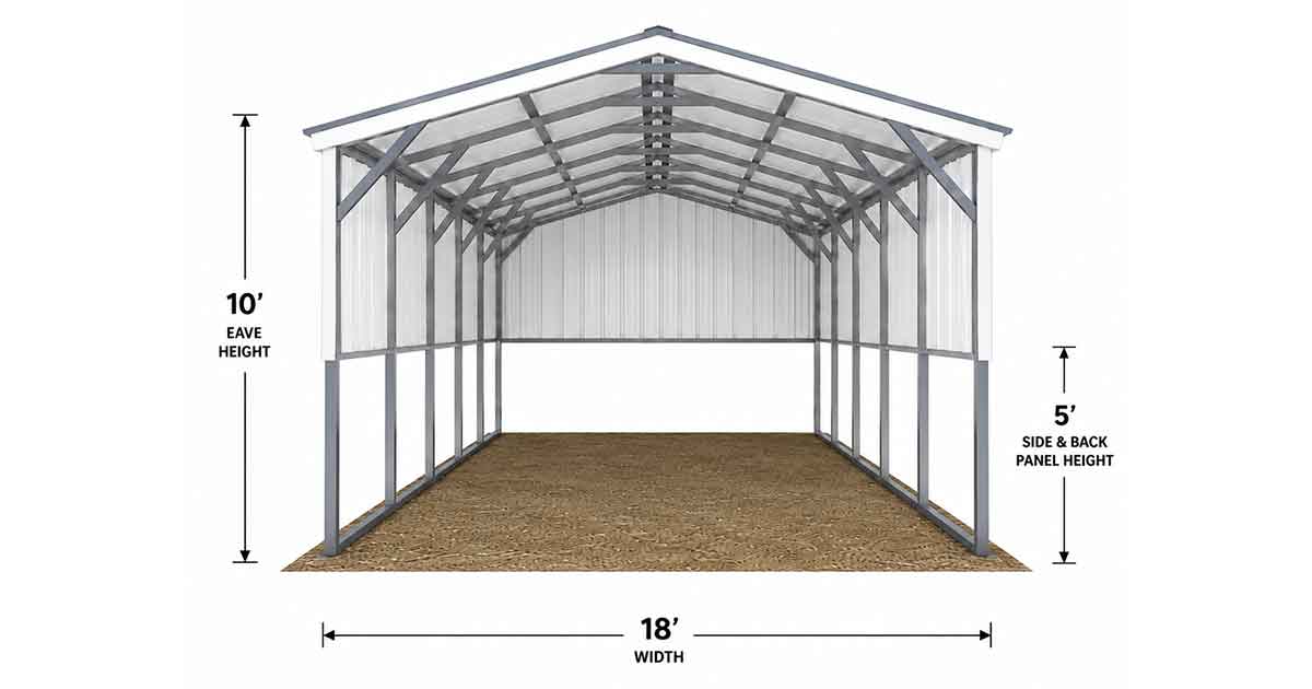 18 x 24 x 10 Vertical Roof Carport