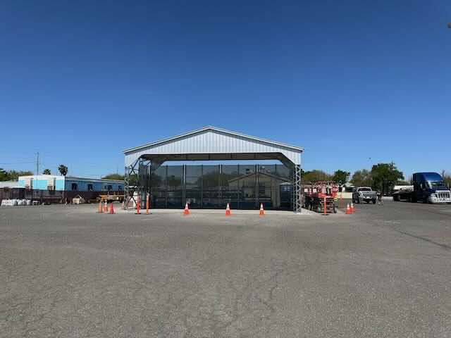 Commercial canopy metal storage area